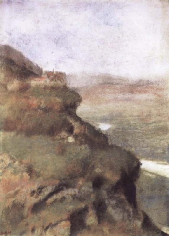 Edgar Degas Landscape with Rocky Cliffs oil painting image